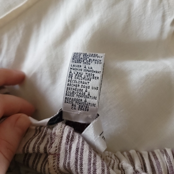 Vintage Linen and Cotton Neutral Striped Pants - Picture 5 of 11